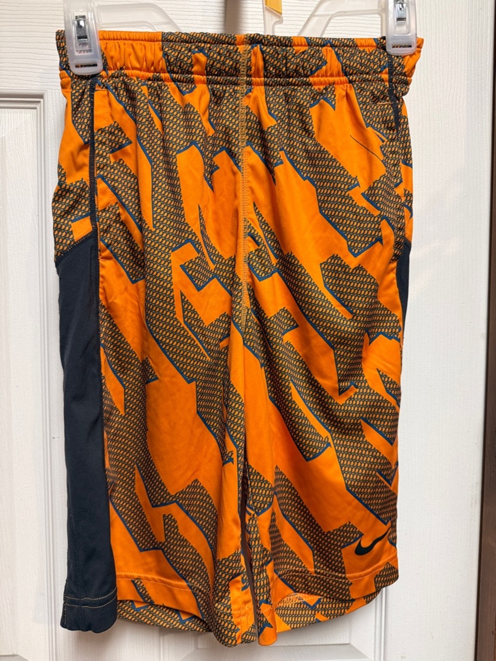 Nike Boys Orange and Black Athletic Shorts